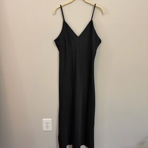 A New Day • Black Midi Slip Dress